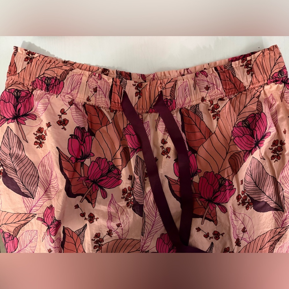 Mersea Rosewood Floral Cotton Pajama Set XL Botanical Lounge Sleepwear - Picture 4 of 10